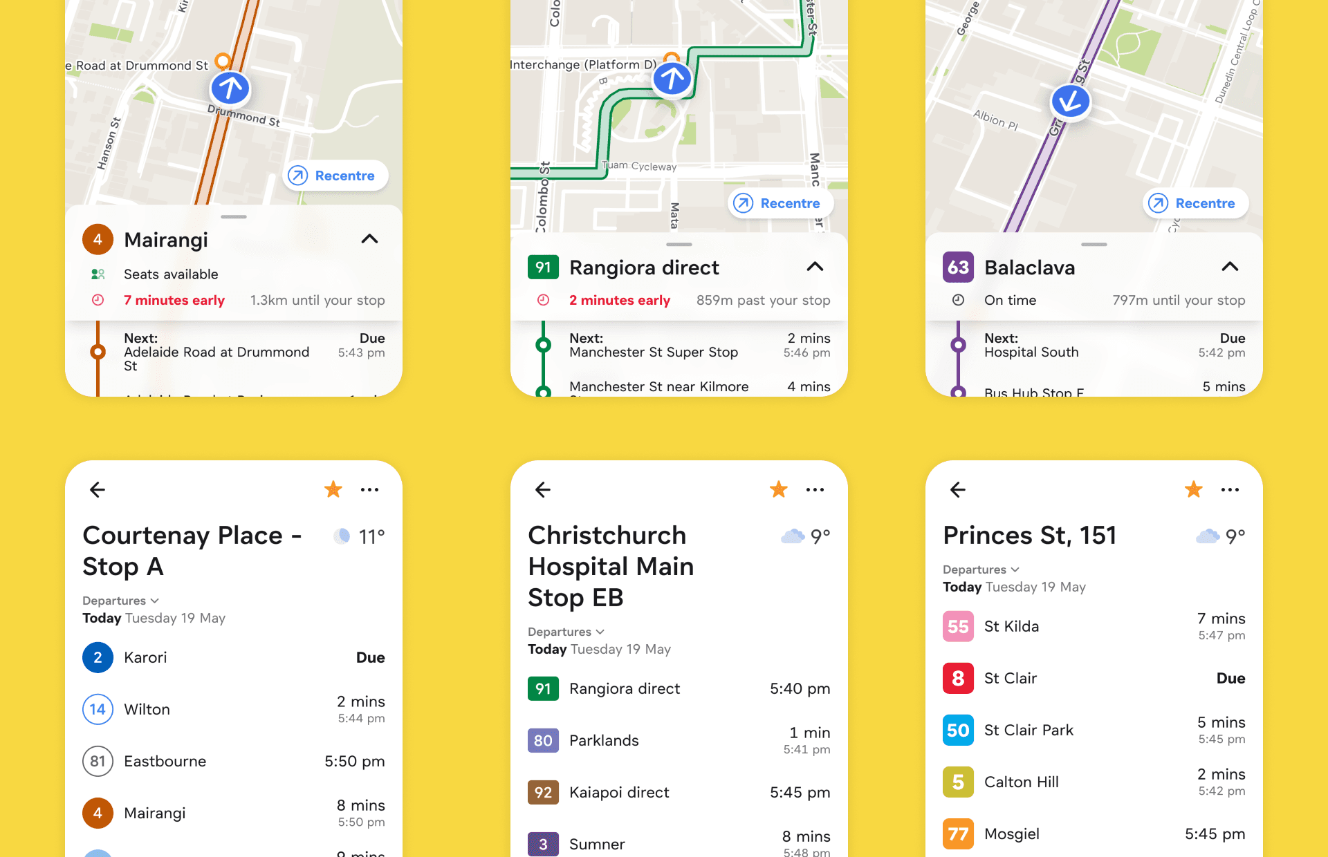 Catchy web, iPhone and Apple Watch interfaces across Wellington, Christchurch and Otago